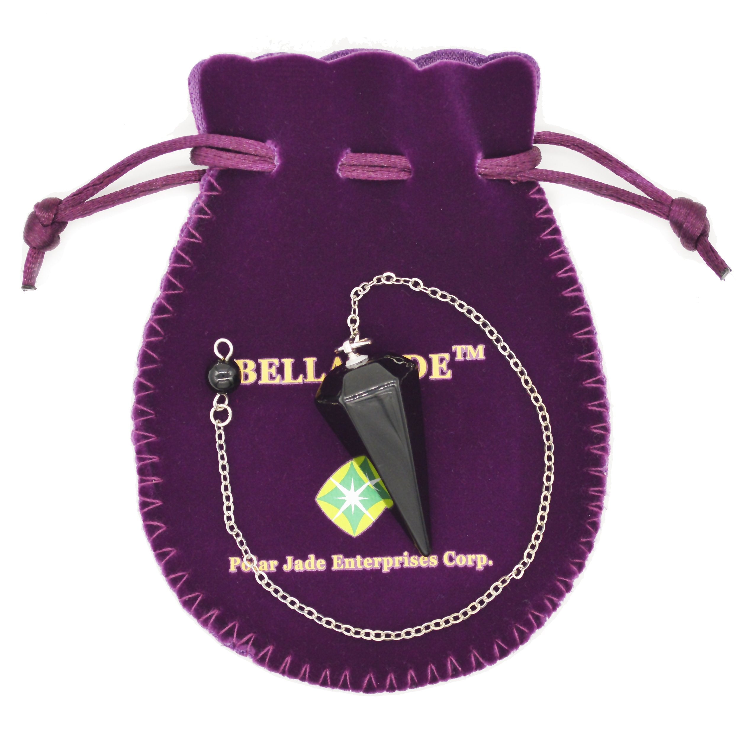 Polar Jade pendulum with chain ready for portable, on the go readings.