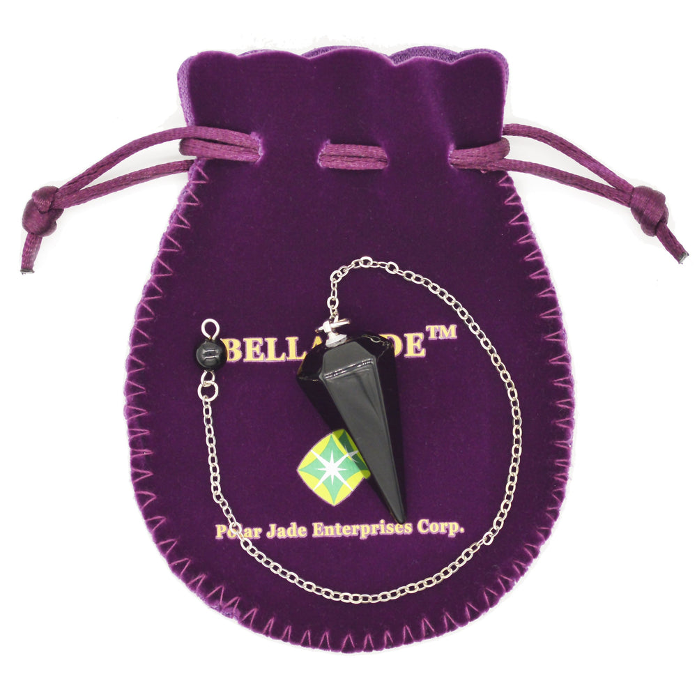 Polar Jade pendulum with chain ready for portable, on the go readings.