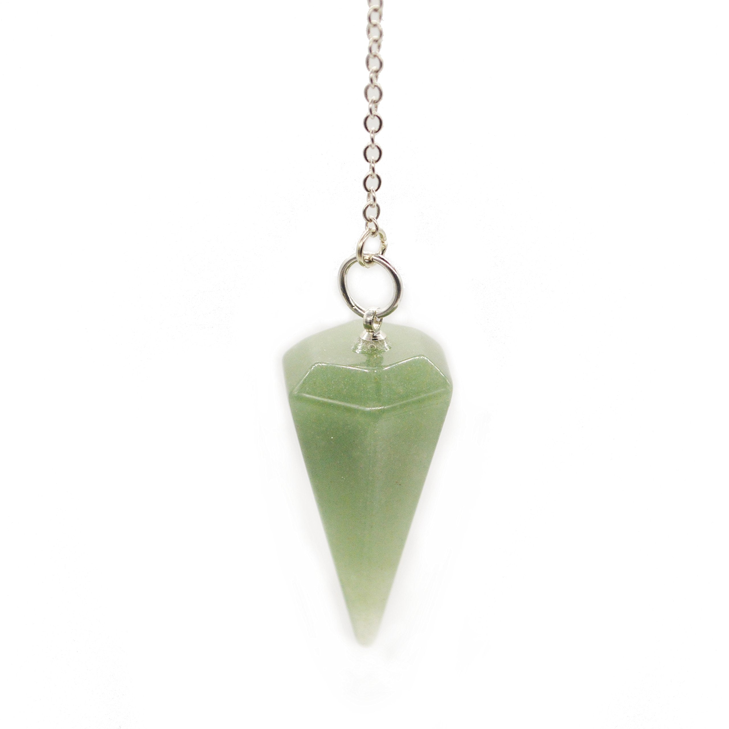 Polar Jade pendulum with 18 cm chain ready for versatile dowsing.