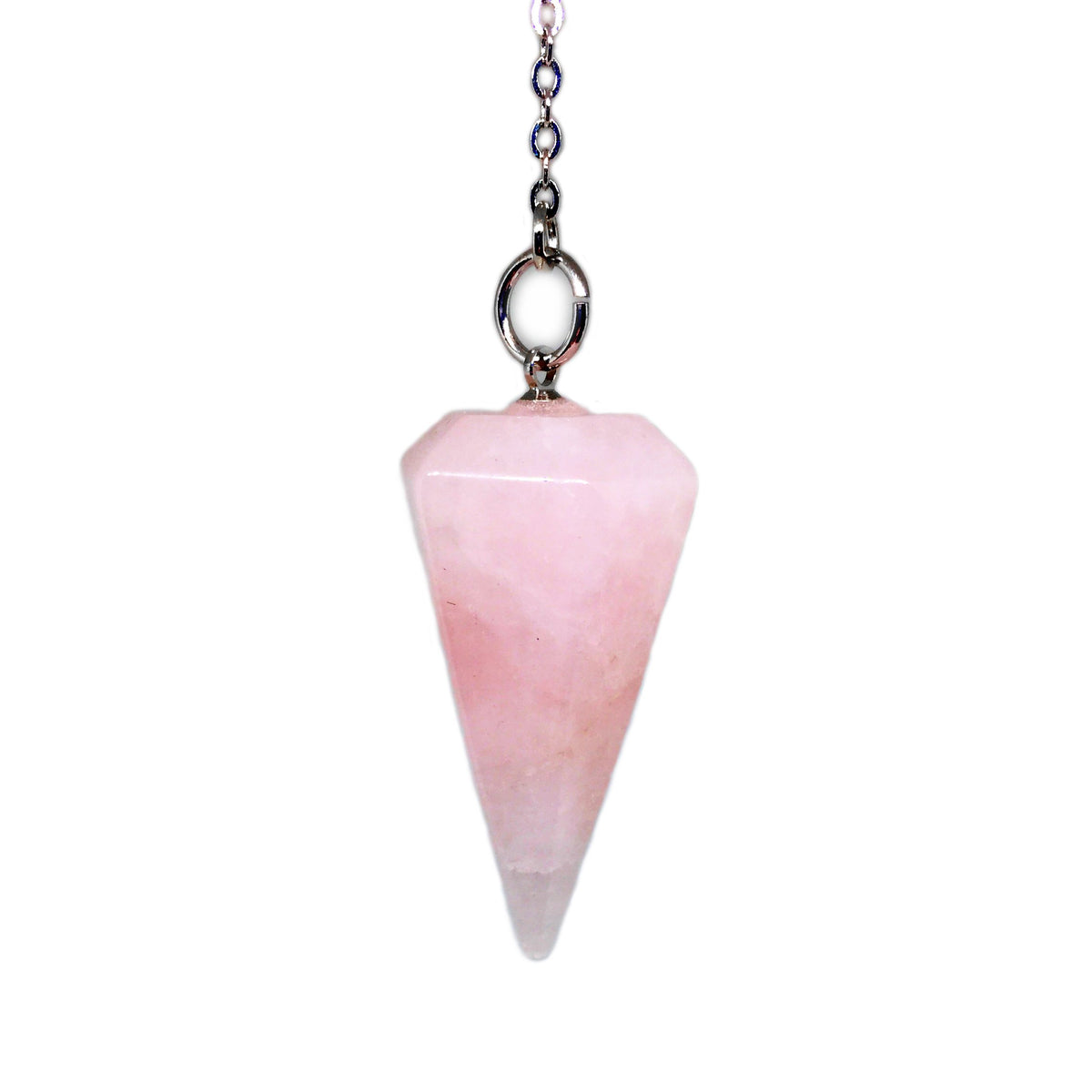 Polar Jade rose quartz pendulum close-up for intuitive dowsing practice