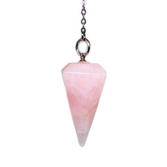 Polar Jade rose quartz pendulum close-up for intuitive dowsing practice