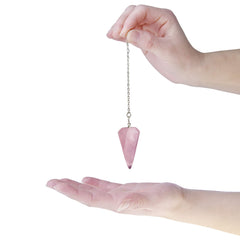 Polar Jade rose quartz pendulum with chain for quick inner guidance