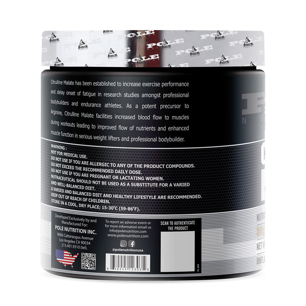 Pole Nutrition Citrulline Malate scoop ready for efficient dosing.