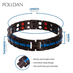Polldan magnetic bracelet men adjustable length ensures comfortable fit