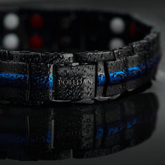 Polldan magnetic bracelet men sixty magnets detailed view highlights strength