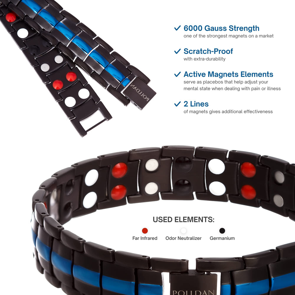 Polldan magnetic bracelet on wrist demonstrates everyday wearability
