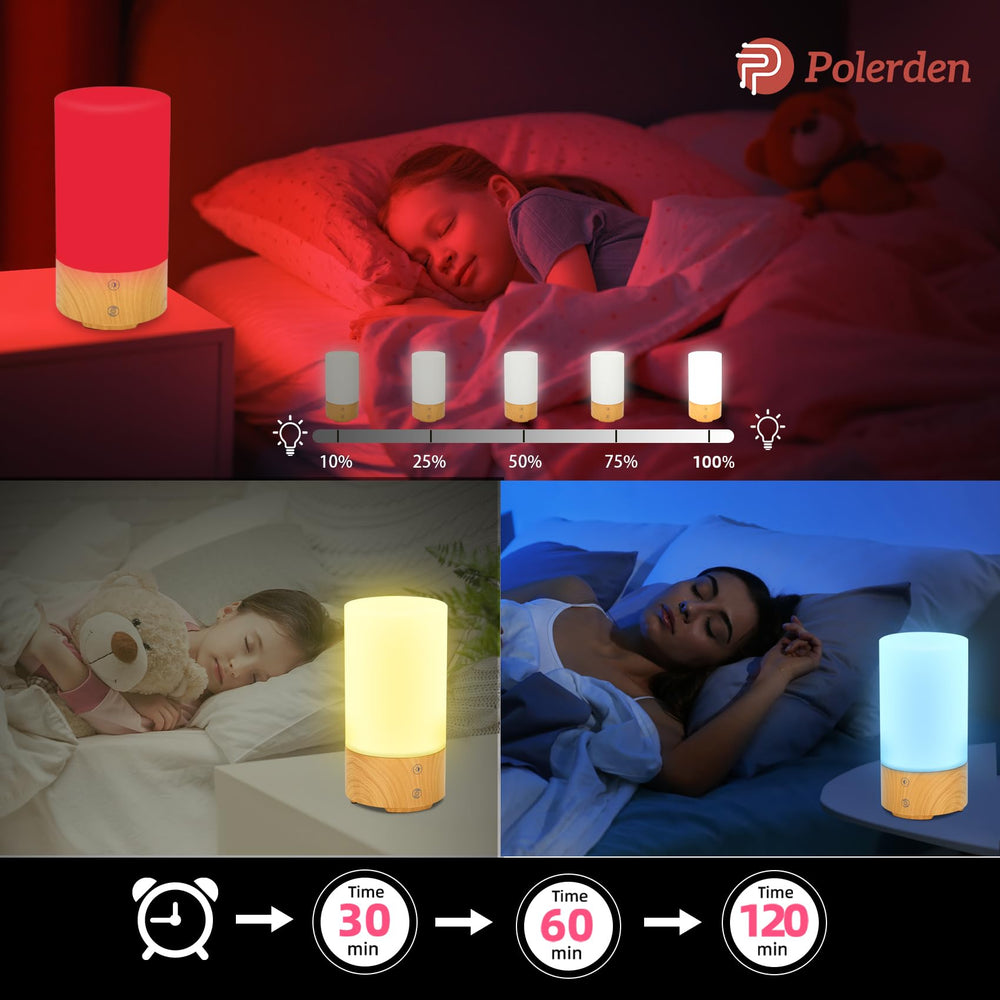 Polorden multi-color temperature lamp displaying 2700K, 6500K, 4700K, and 670nm red options