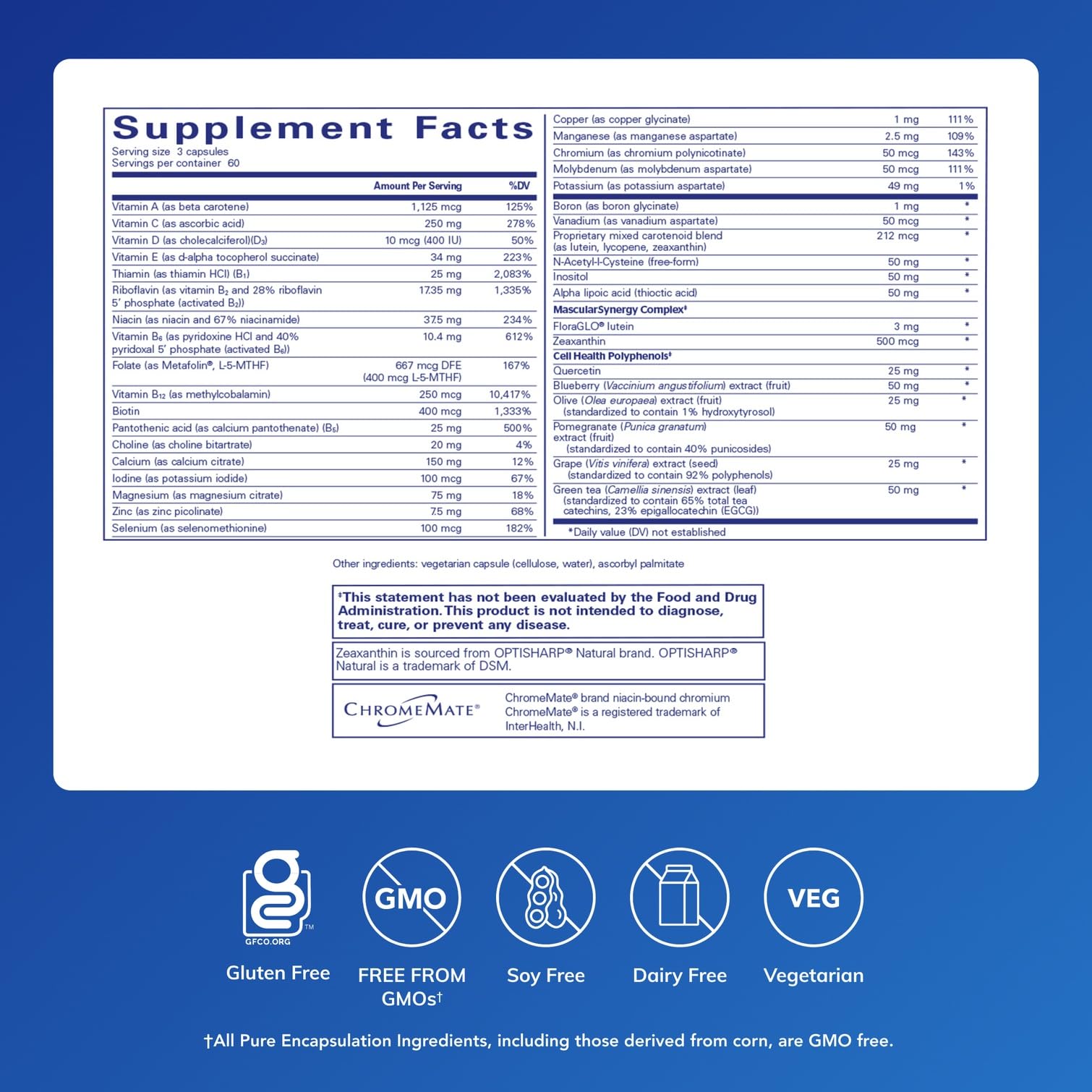 Polyphenol Nutrients ingredient blend graphic highlights polyphenols for cellular support.