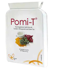 Pomi-T polyphenol bottle front view, showcasing natural plant blend for daily polyphenol support