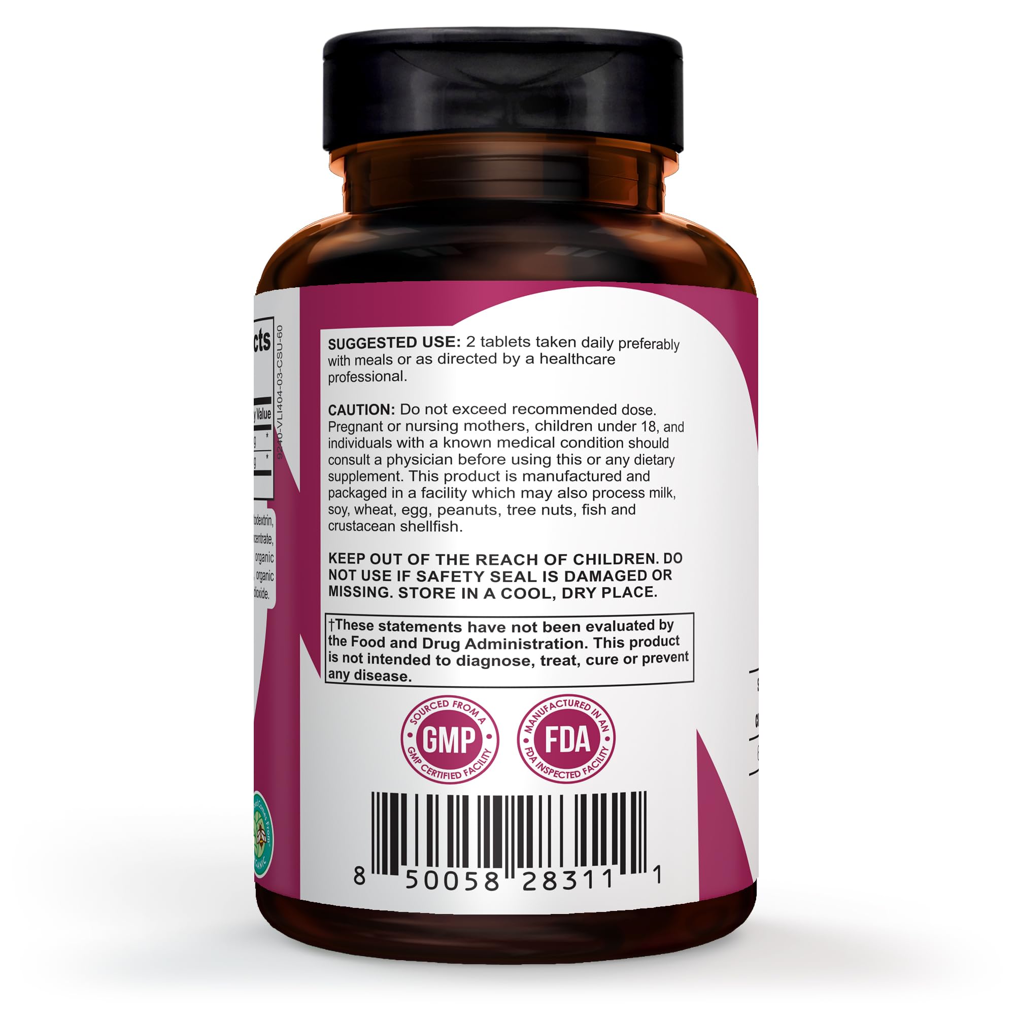 Pomona Wellness Beetroot Powder label highlights USDA Organic certification and non-GMO standards.