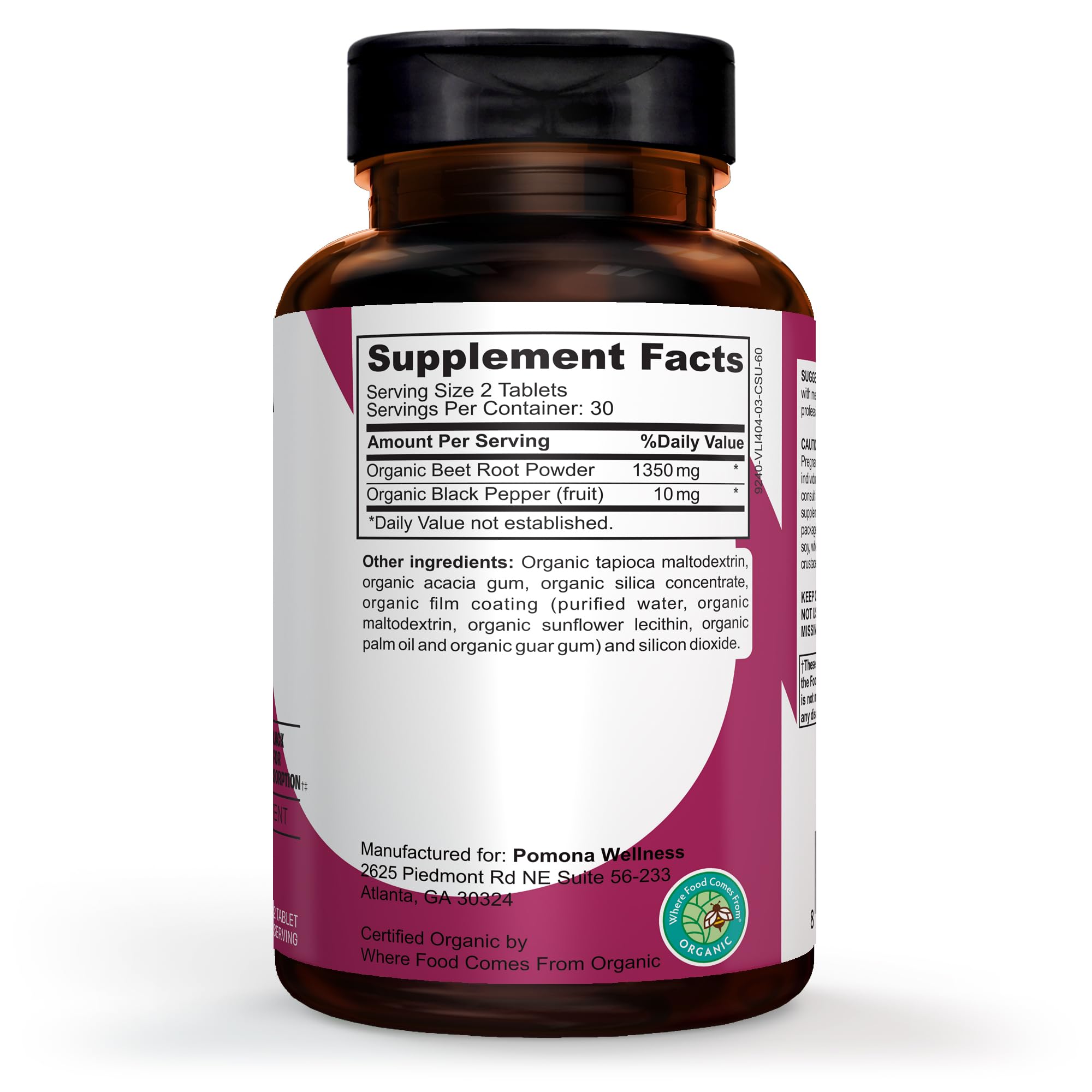 Pomona Wellness Beetroot Powder with scoop demonstrates convenient daily serving for circulation.
