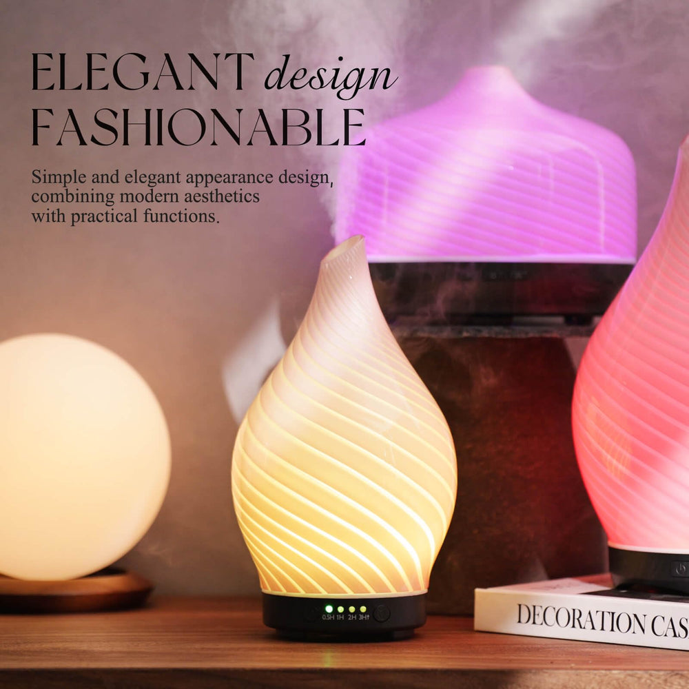 Porseme diffuser displays seven color LED lights for mood setting.
