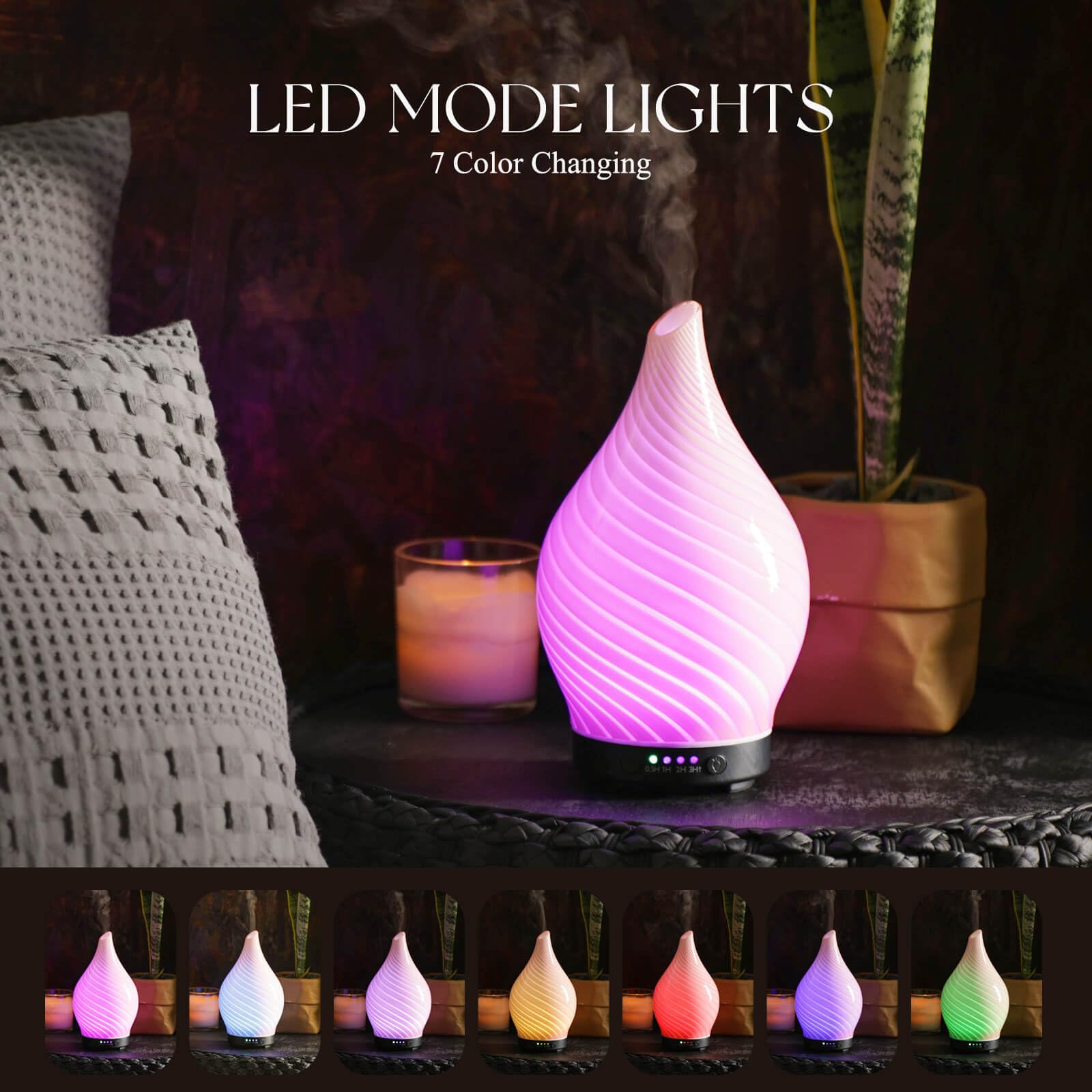 Porseme diffuser with star-shaped glass cover adding artistic focal point.