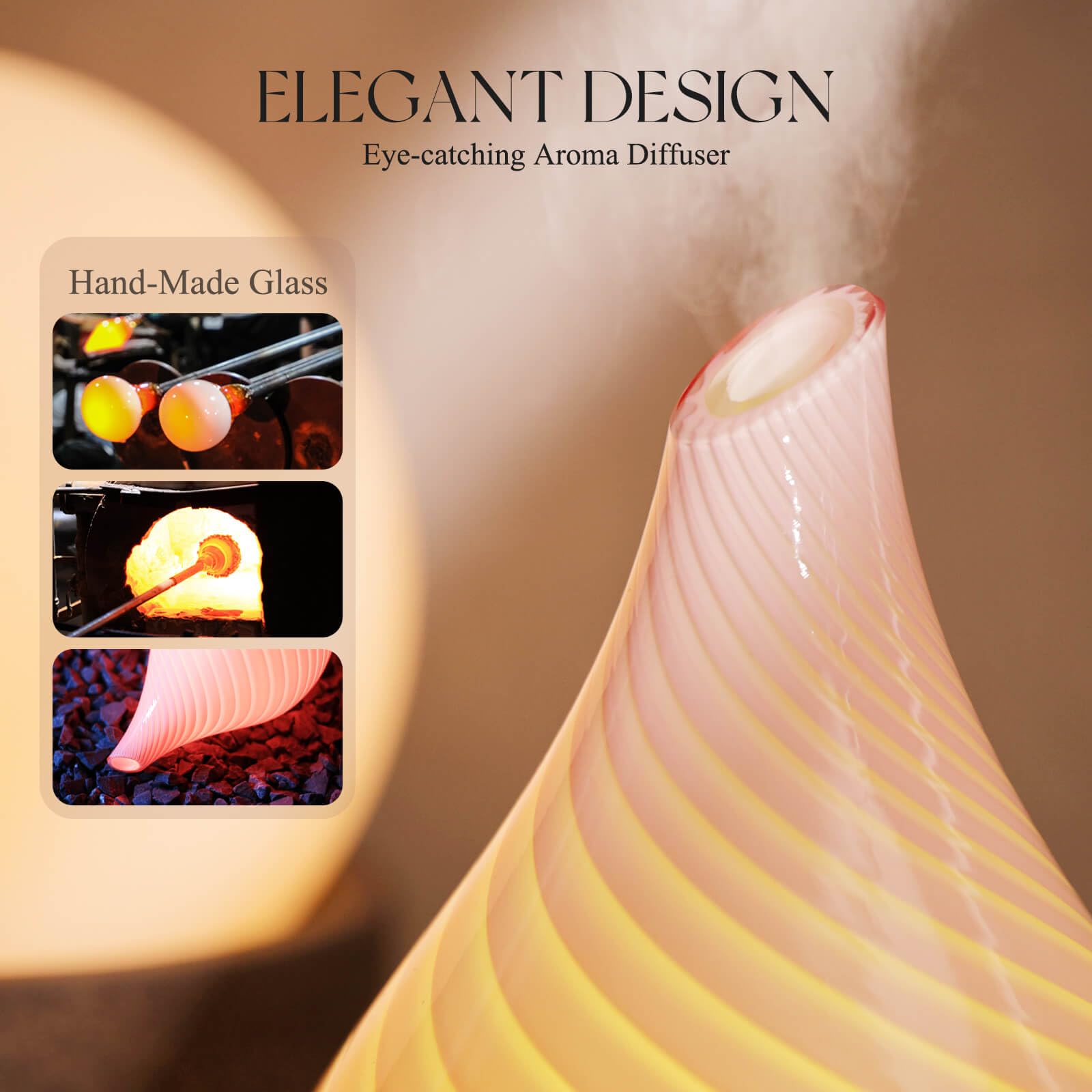 Porseme ultrasonic mist diffuser spreading a cool aroma.