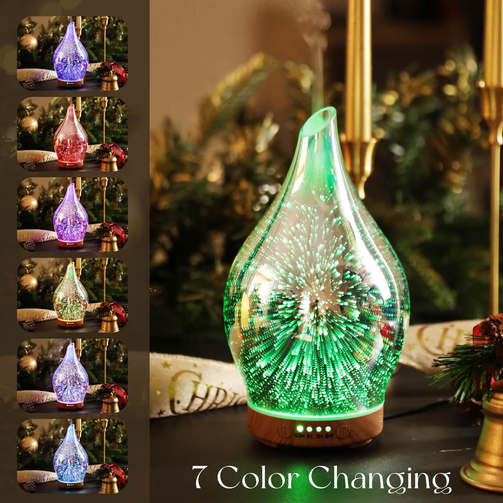 Porseme 150ml glass diffuser with wooden base adds natural decor and mist