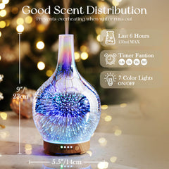 Porseme 3D diffuser wood base provides warm decor accent