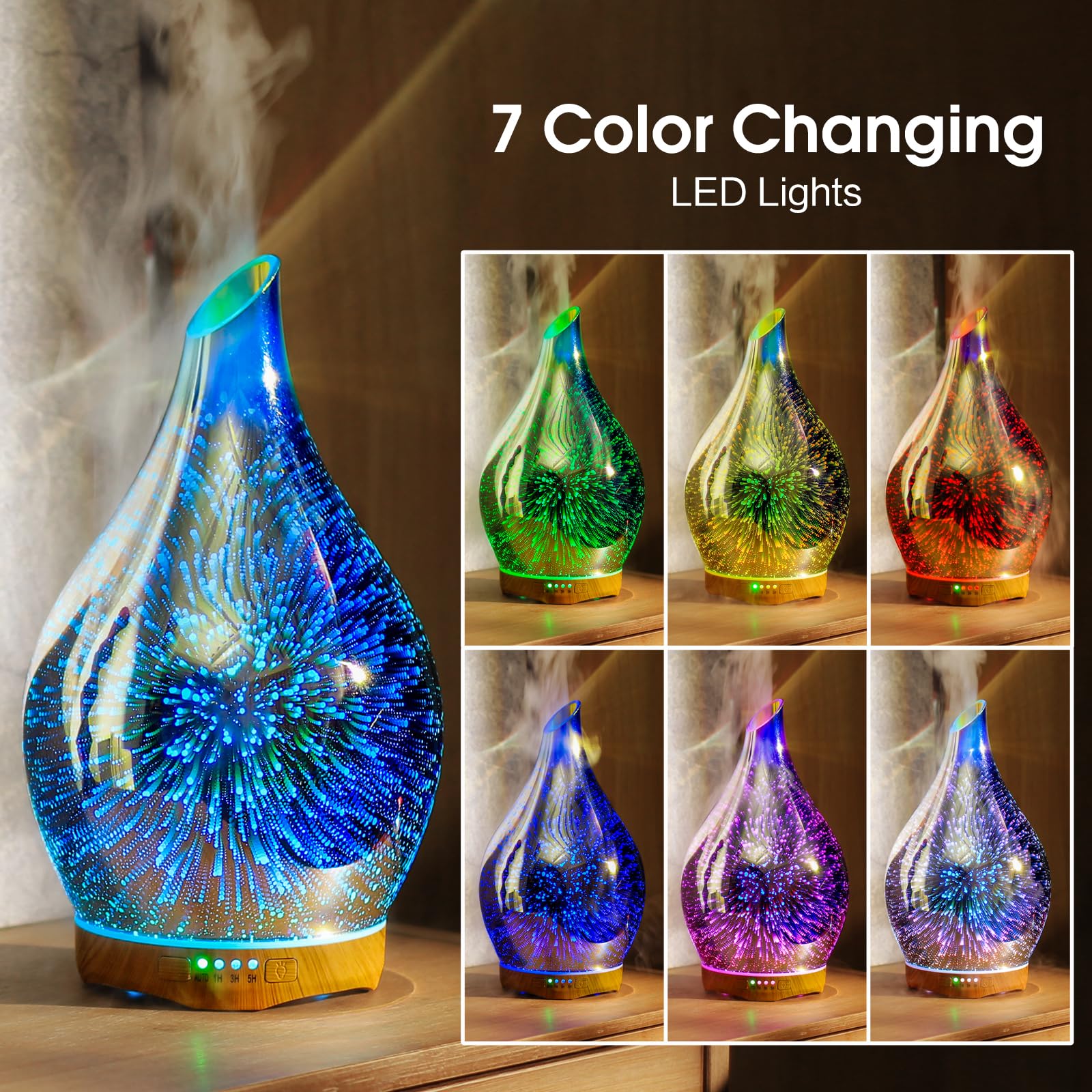 Porseme 3D hand-blown glass globe adds decorative elegance while diffusing aromas.