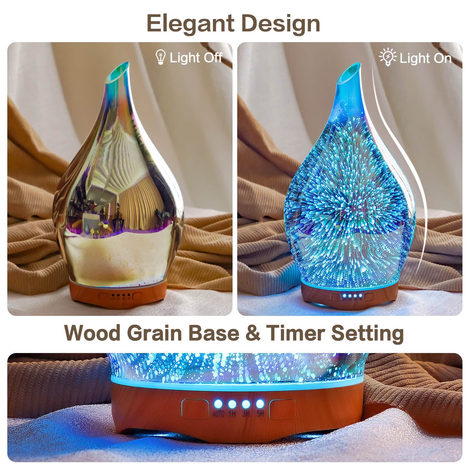 Porseme diffuser with four timer settings for daily routines.