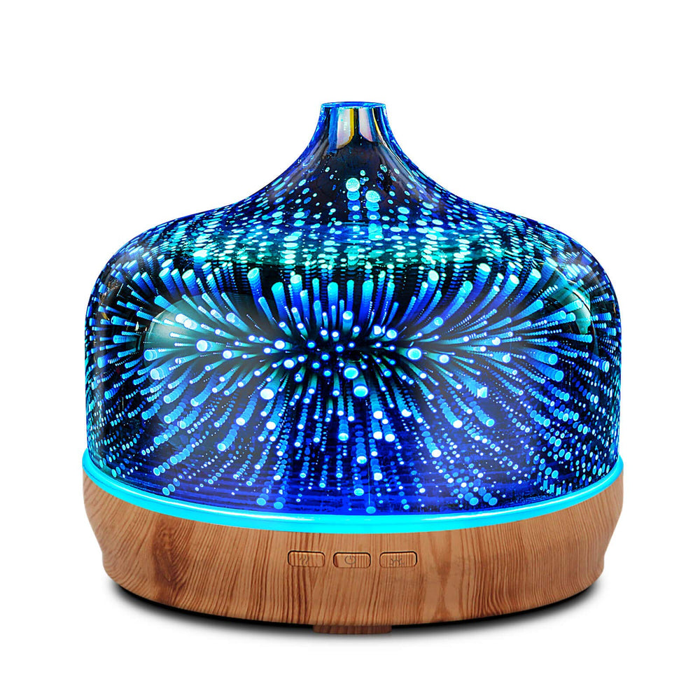 Porseme 500ml diffuser with 3D glass cover top view, calming ambience