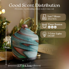 Porseme diffuser with 7 color changing LED lights creates ambiance