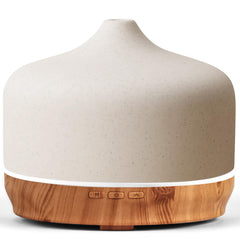 Porseme ceramic diffuser with bowl cover creating ambient mood lighting