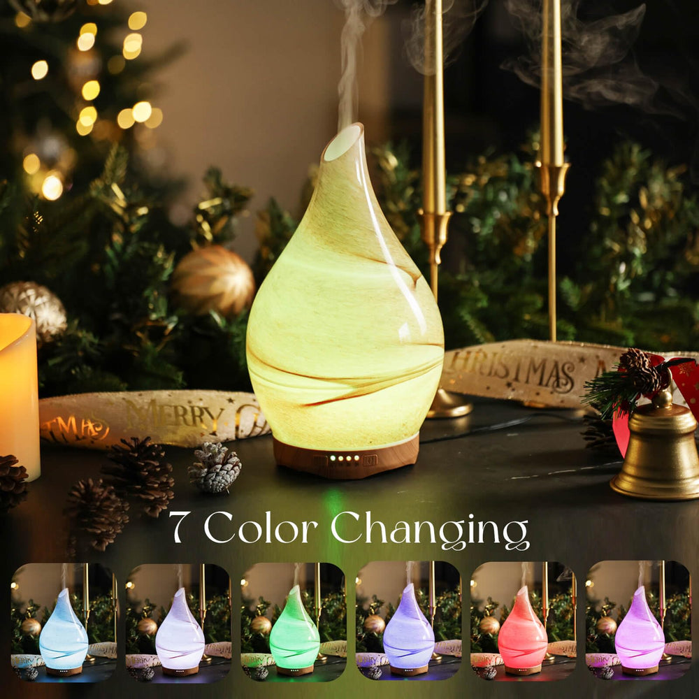 Porseme desert diffuser with LED colors creates calming light scenes for relaxation.