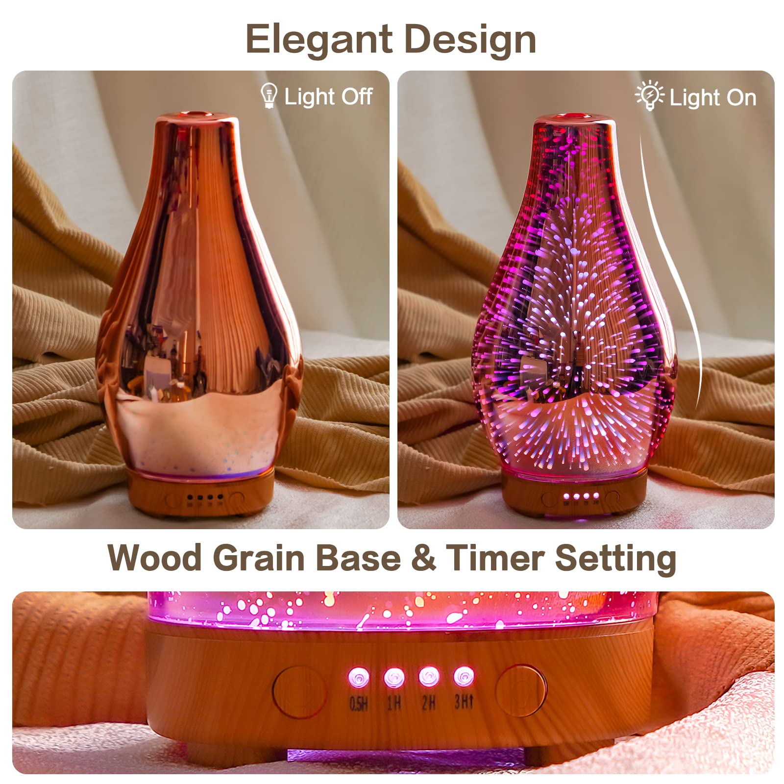 Porseme diffuser auto-off when water runs low for peace of mind and safety.
