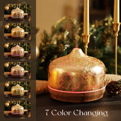 Porseme diffuser with gold plated glass cover adds elegant style and aroma diffusion