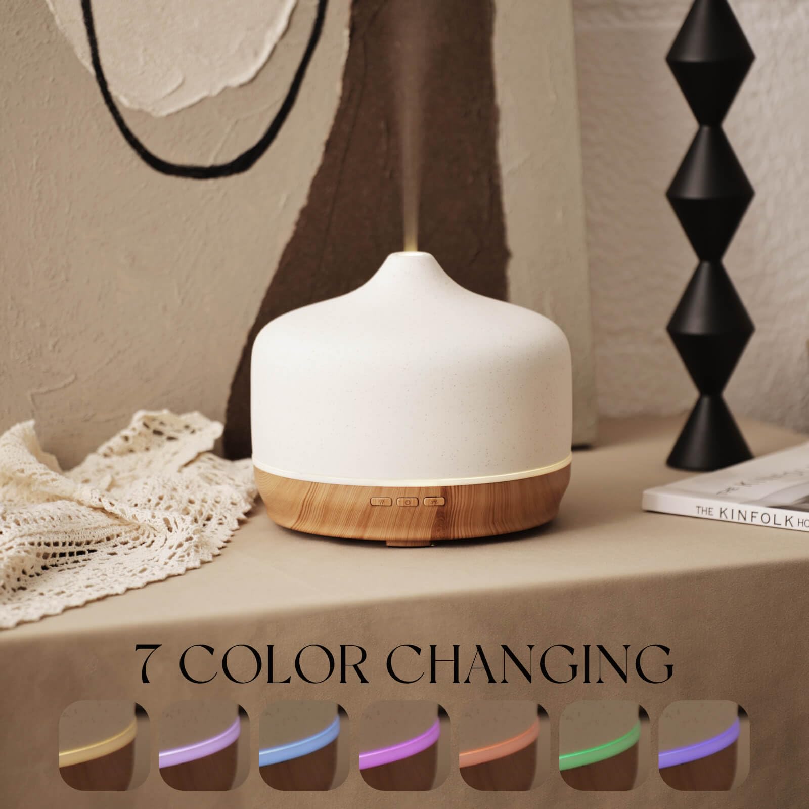 Porseme diffuser LED color cycle enhances relaxation during yoga