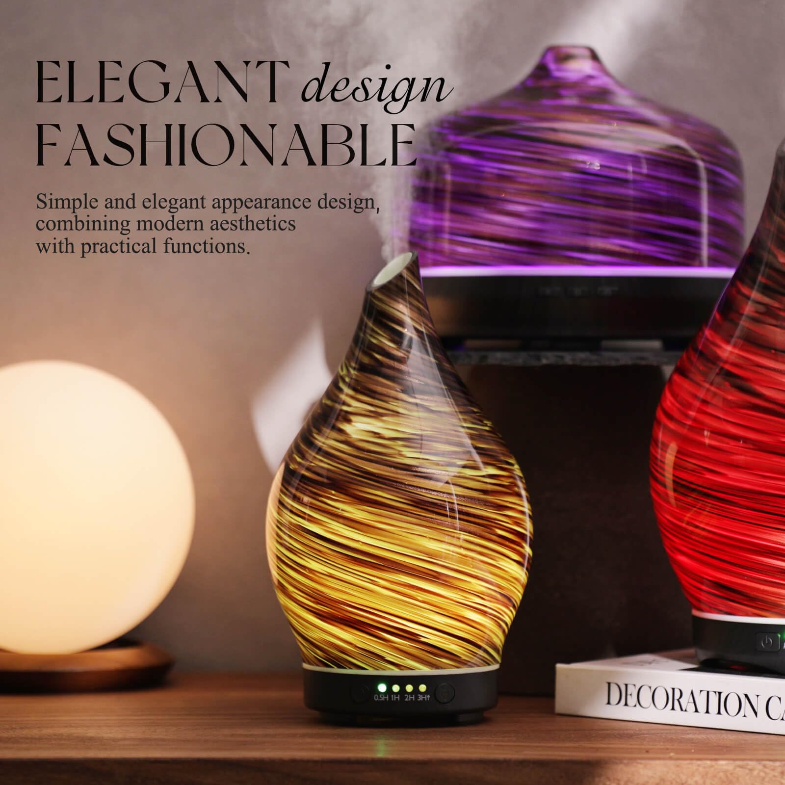 Porseme LED diffuser lights offer seven colors for customizable mood lighting.
