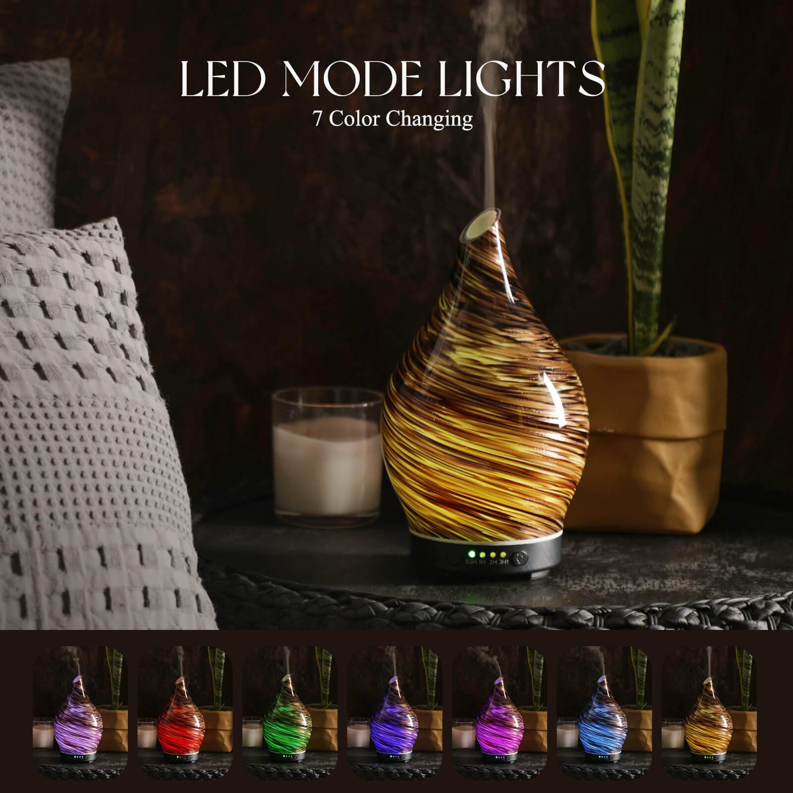 Porseme diffuser with star-shaped glass cover adds artistic charm for bedrooms or studios.