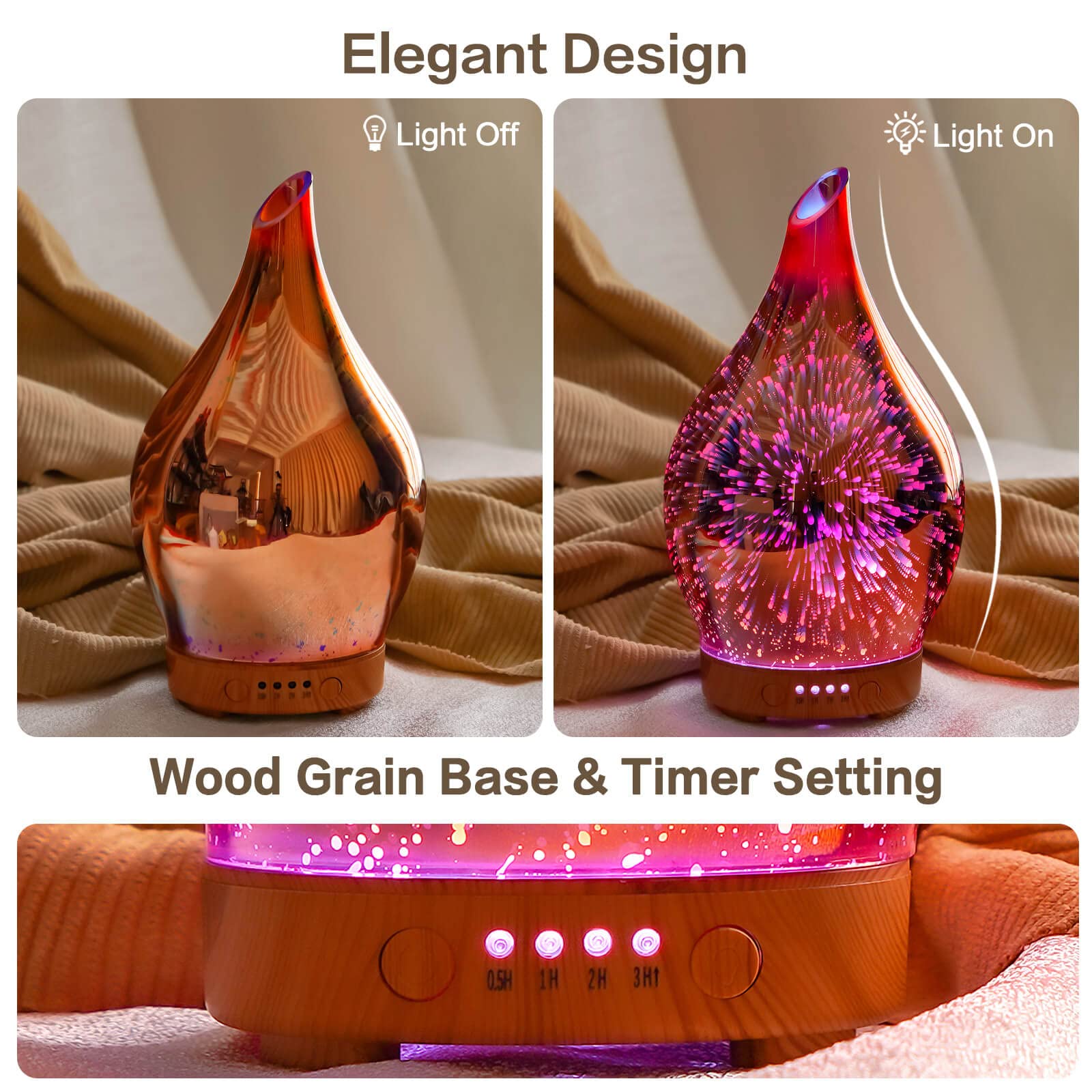 Porseme timer control lets you schedule aroma sessions up to 3 hours.