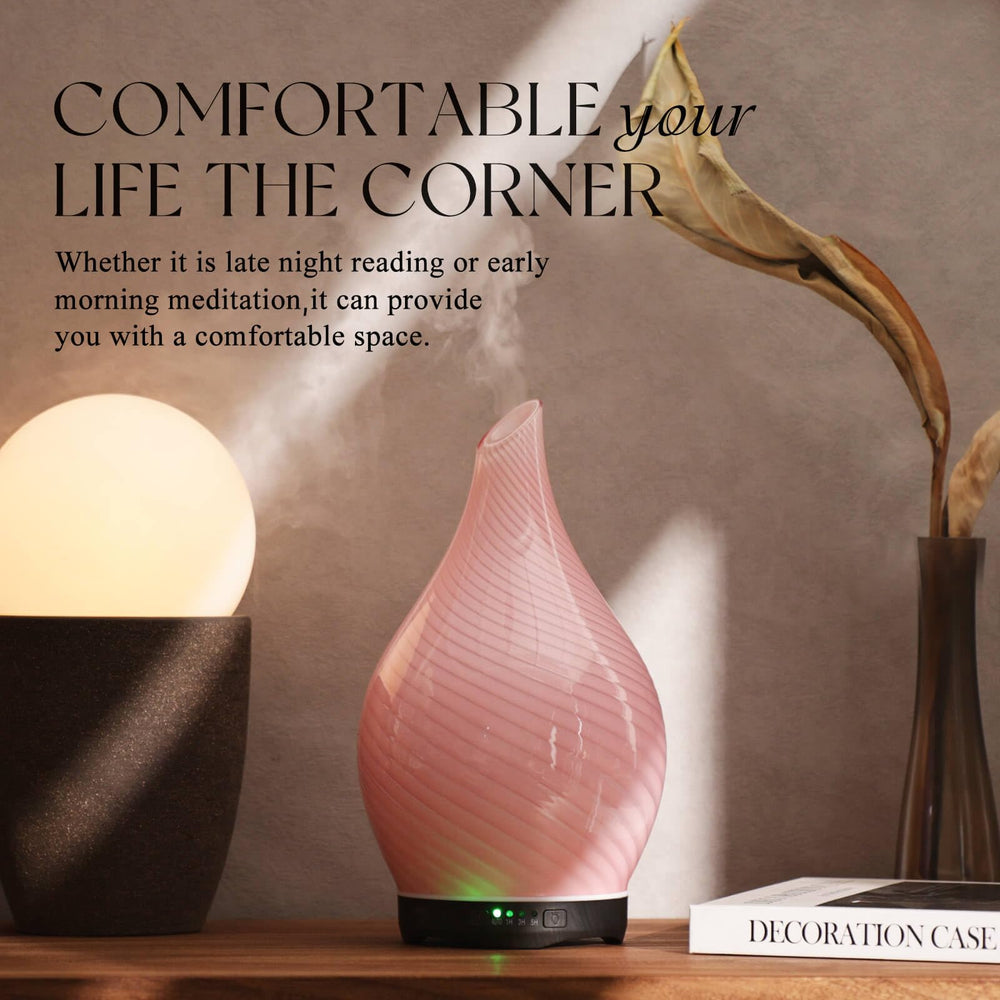 Porseme 280ml diffuser creates a soft glow with gentle mist.