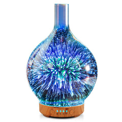 Porseme essential oil diffuser with 3D glass design adds ambient lighting for mood