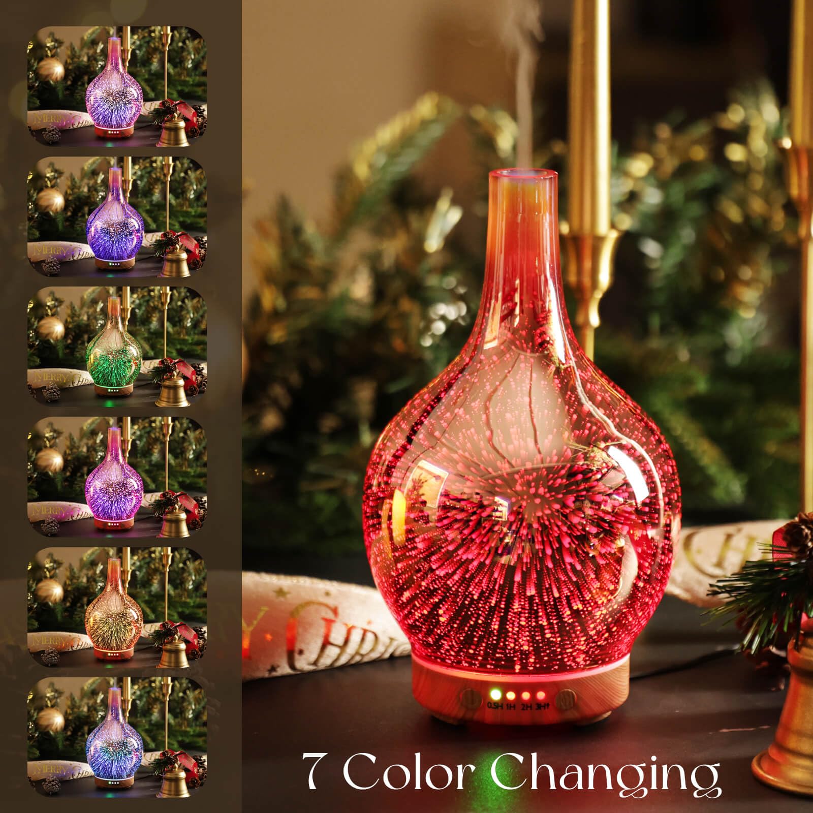 Porseme firework 3D glass cover diffuser adding decor while diffusing oils