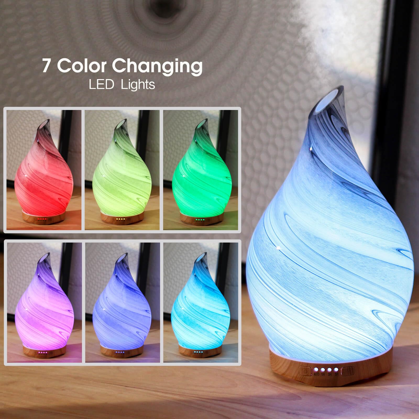 Porseme ink diffuser with LED color lights creates mood lighting for relaxation
