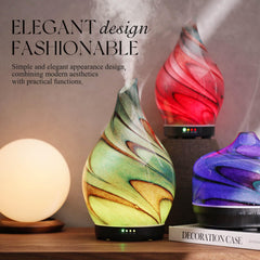 Porseme diffuser displaying seven LED colors for mood lighting