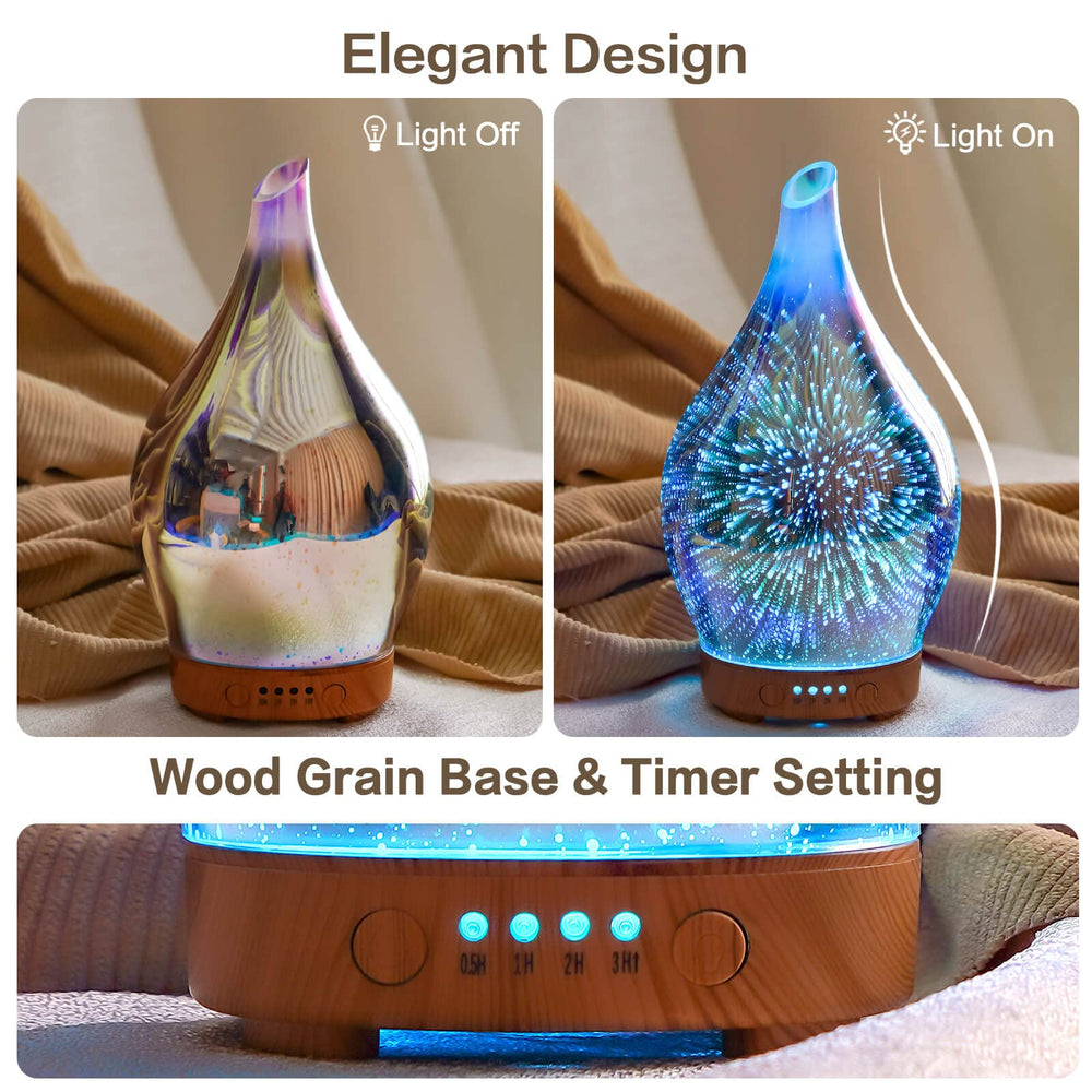 Porseme silver-glass cover diffuser adds a modern touch to living rooms.