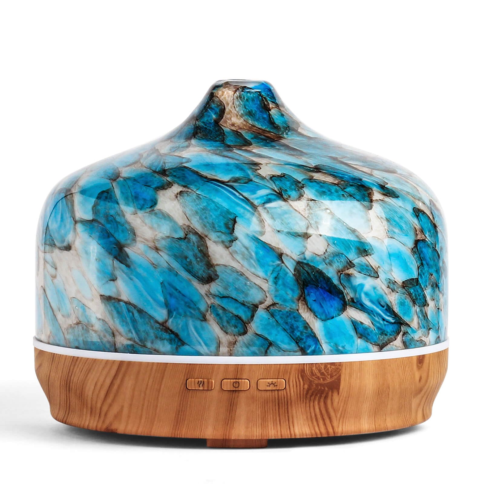 Porseme 500ml diffuser with star-pattern glass cover enhances bedroom ambience.