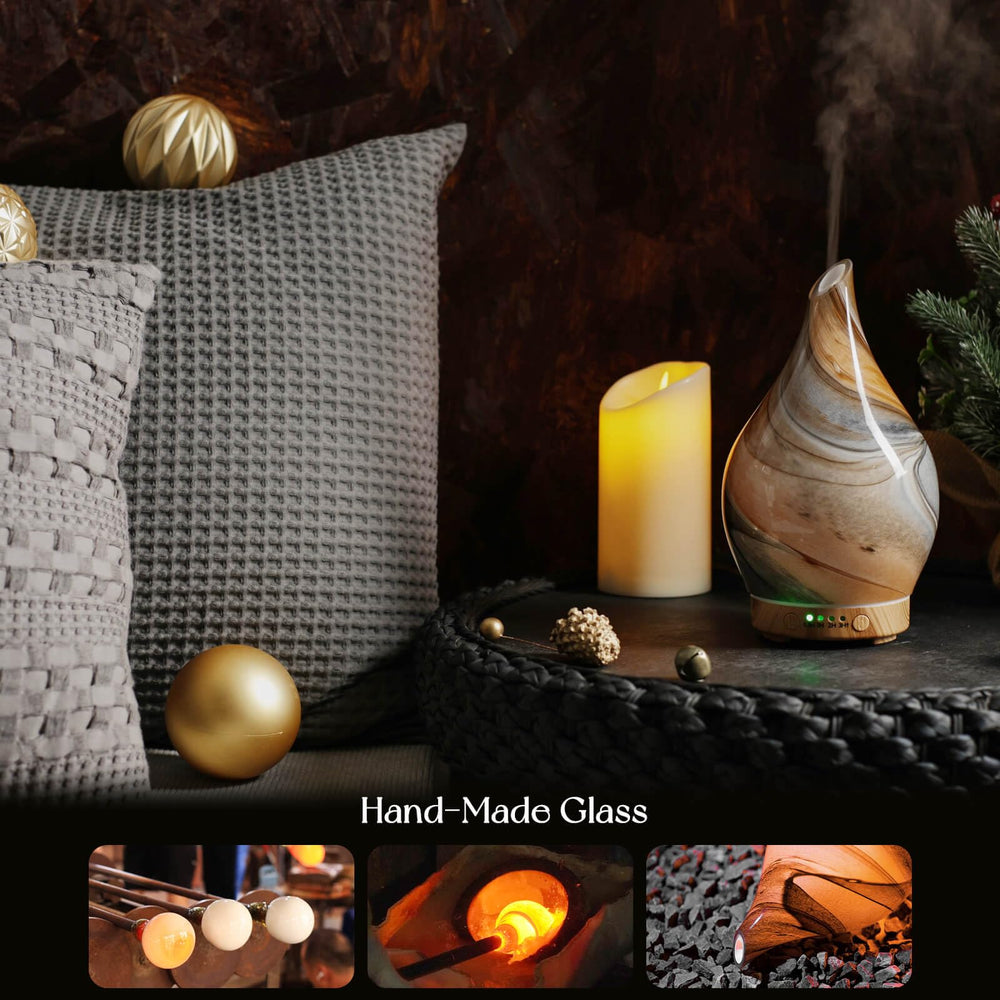 Porseme ultrasonic mist diffuser disperses nano-scale aroma particles.