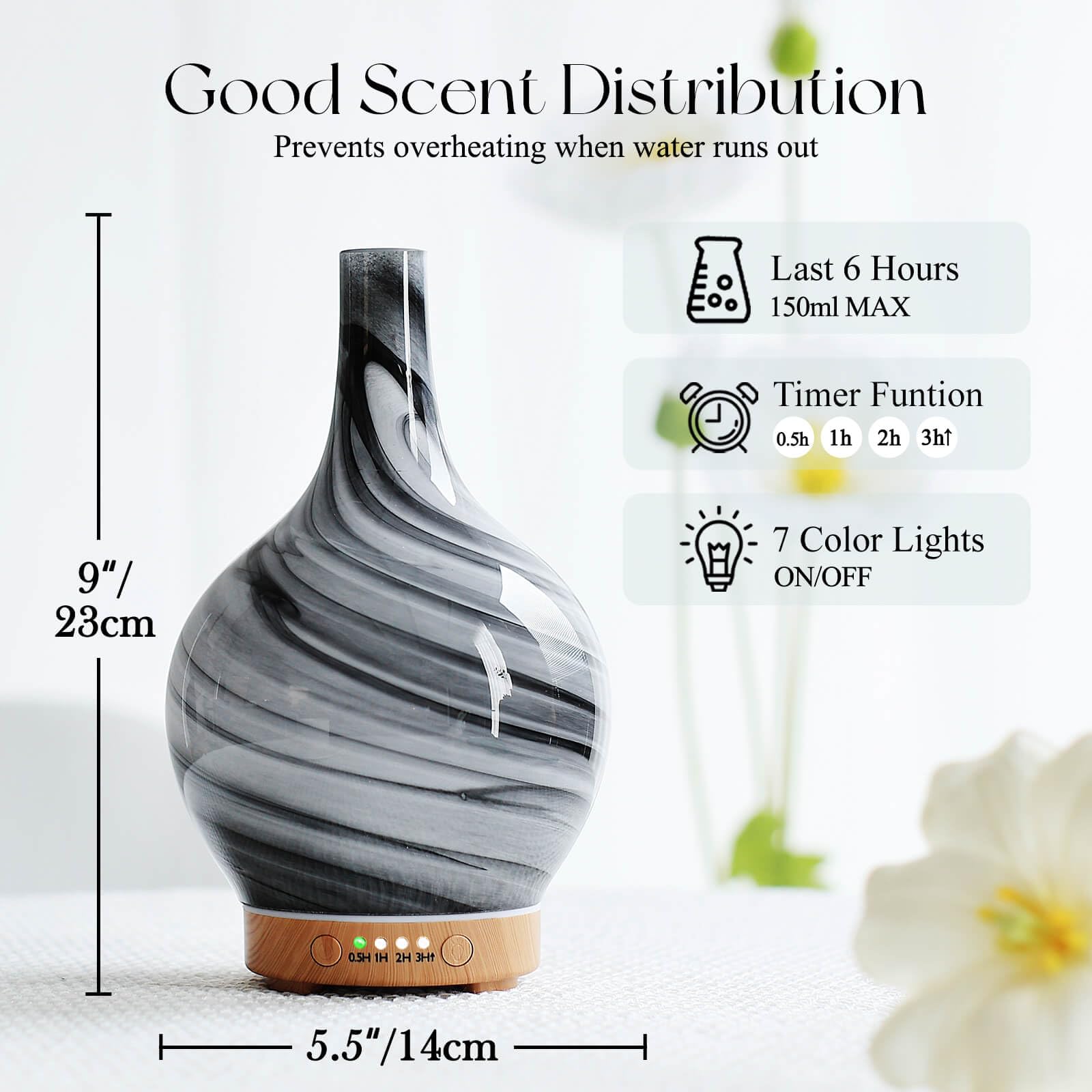 Porseme diffuser showing wood grain base for stylish rooms