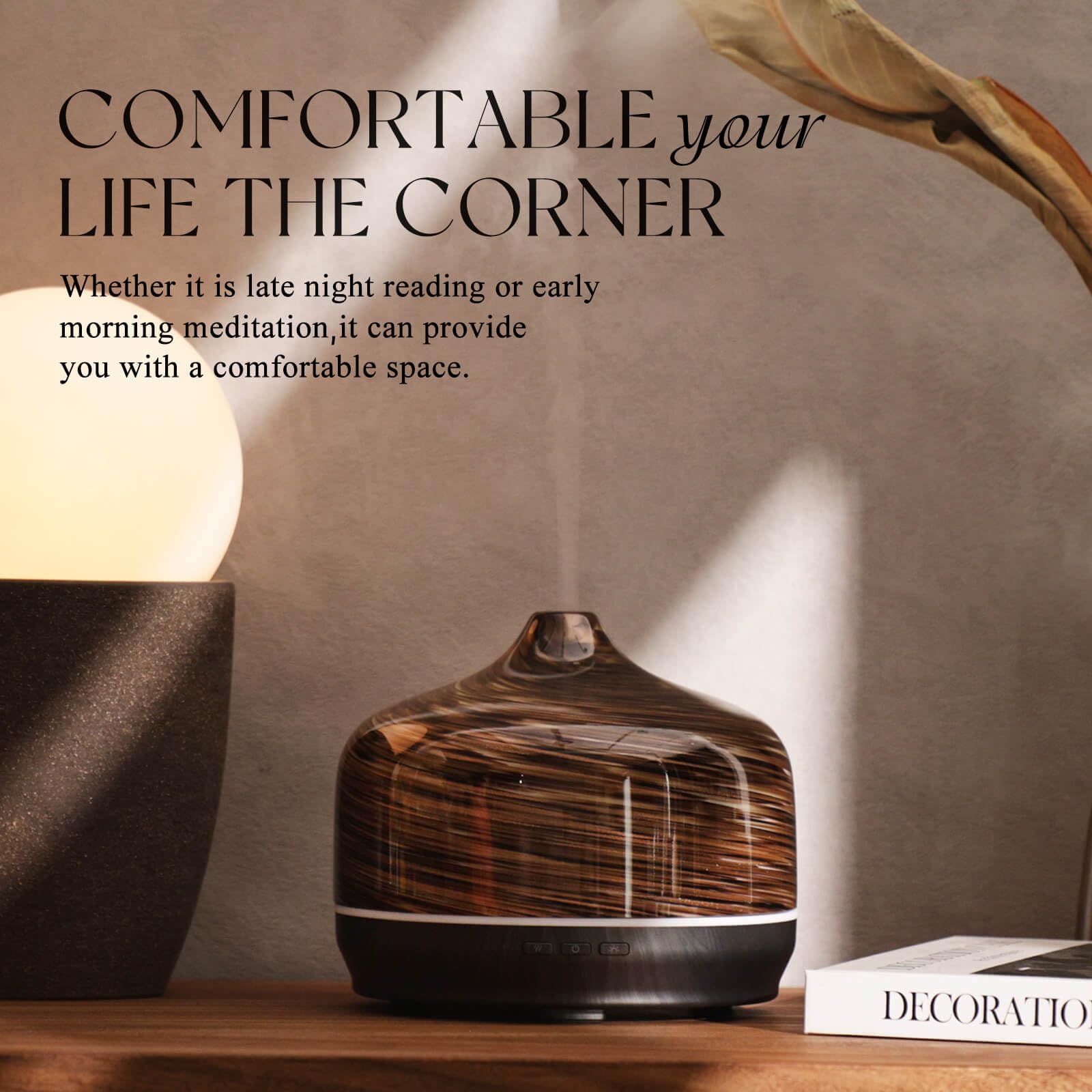 Porseme diffuser in room ambiance creates inviting, relaxing atmosphere.