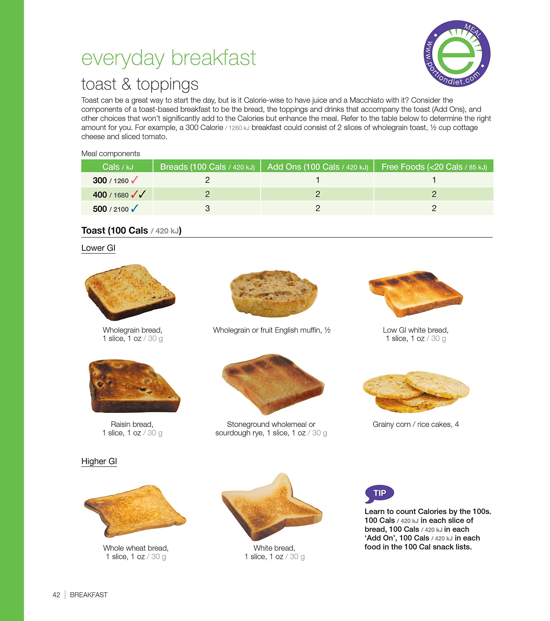 Portion Perfection menu plan cookbook offers portion controlled recipes for everyday meals.