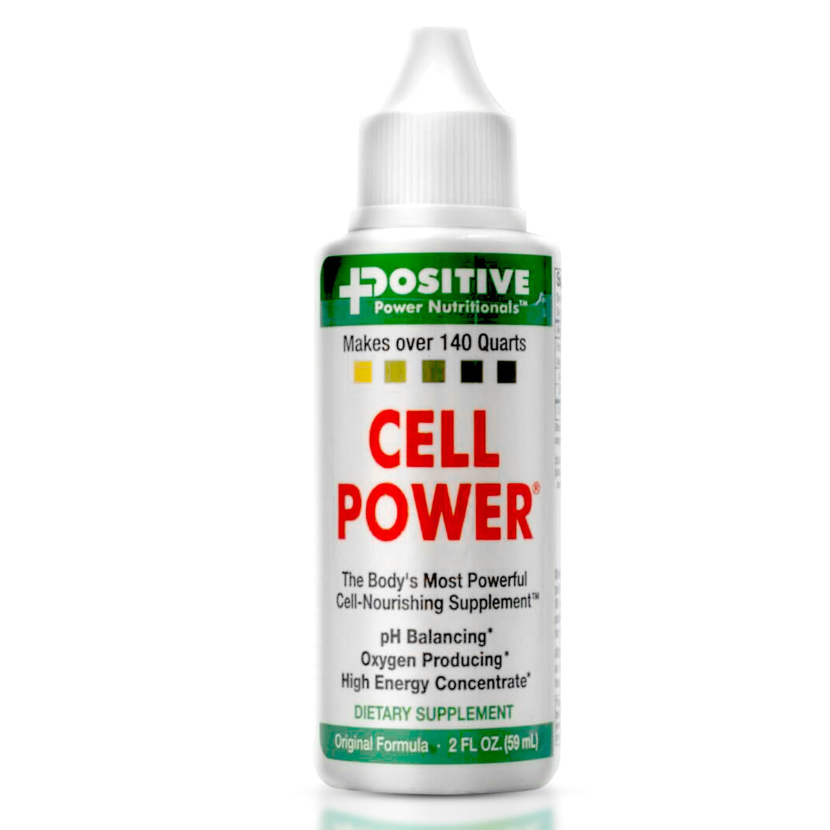 Positive Power Cell Power Drops bottle closeup showcasing premium packaging and energy focus.