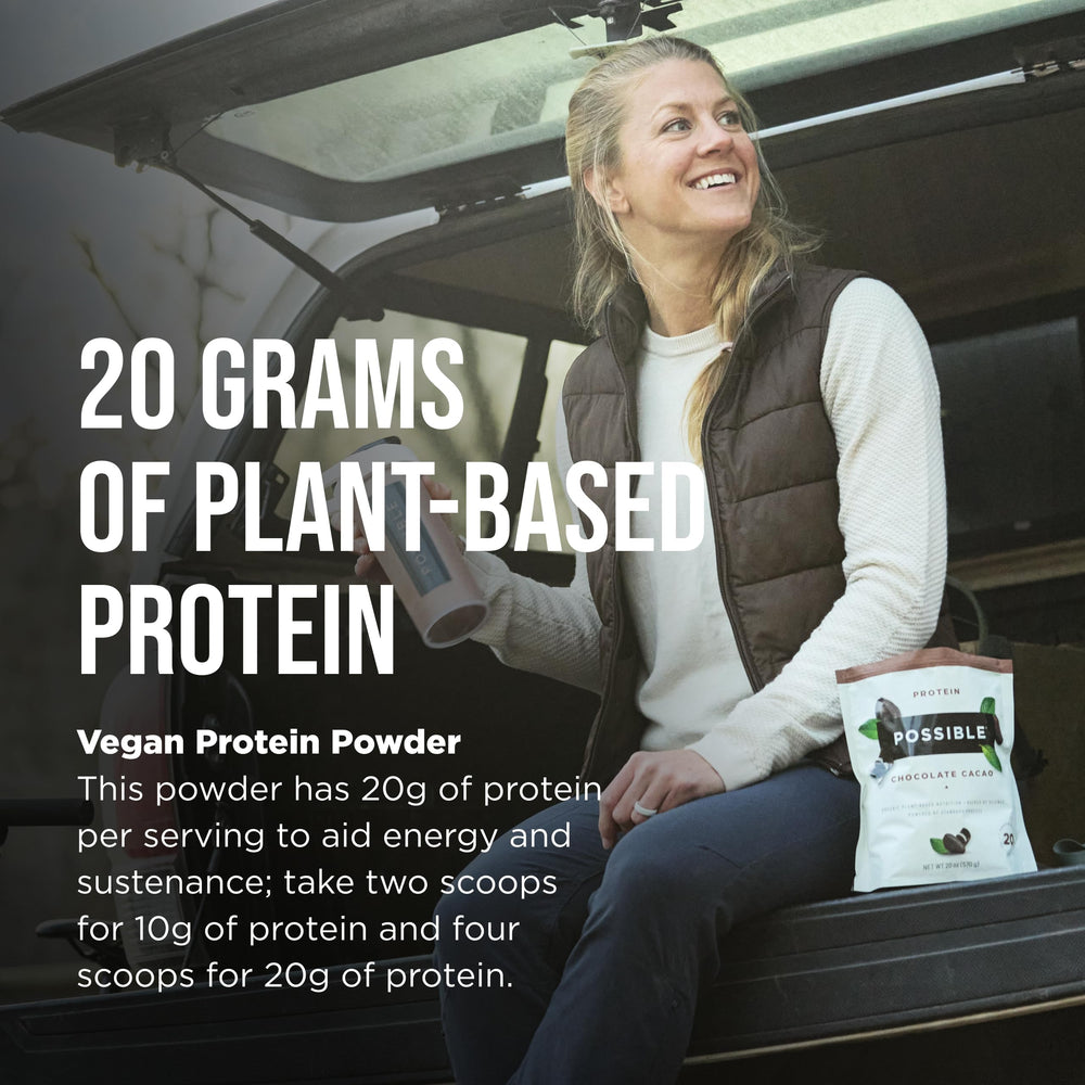 Possible 15-day supply packaging ideal for trying the plant-based protein.