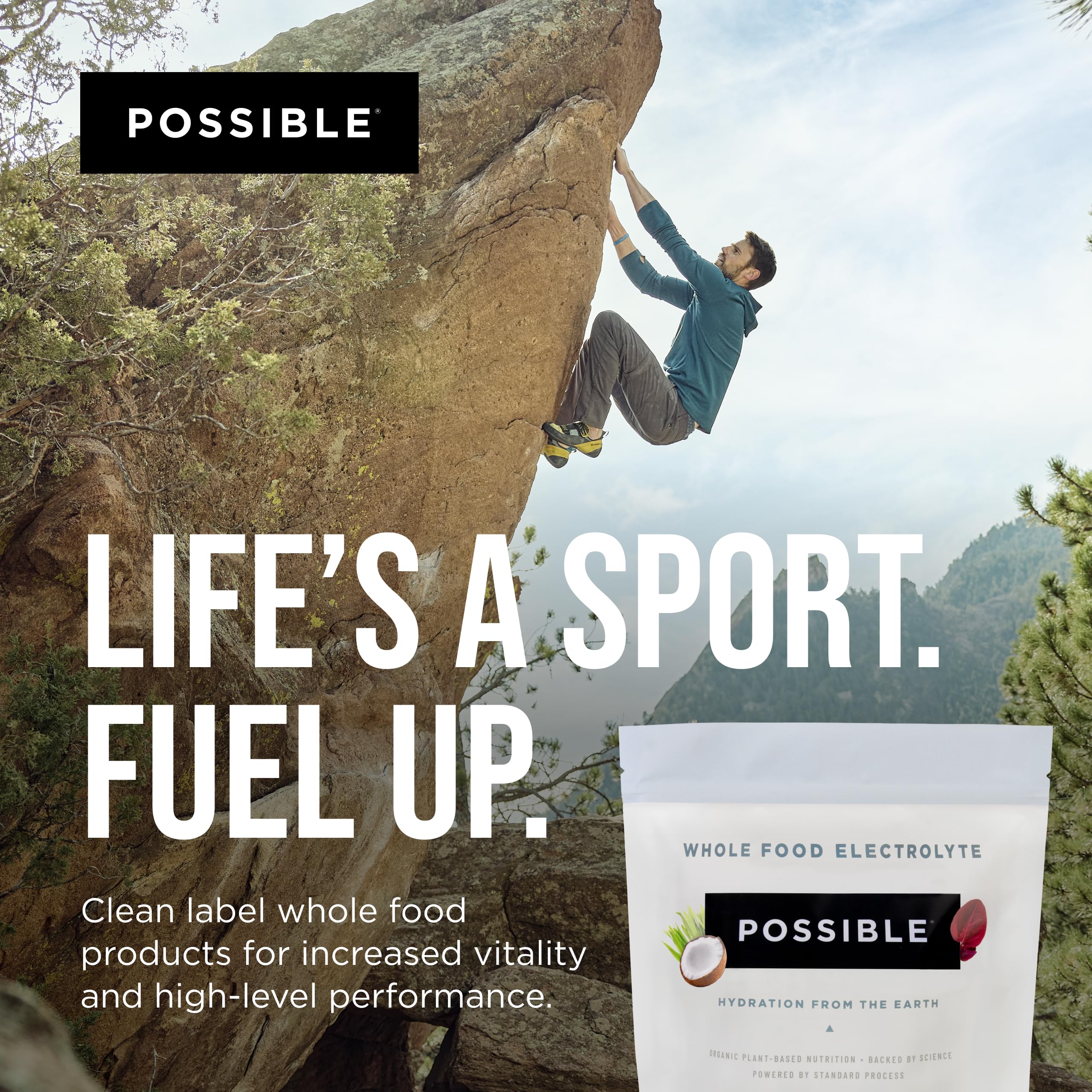 Daily hydration moment with Possible Electrolyte for steady energy.
