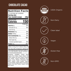 Possible Protein Powder mixer blending a chocolate shake after workouts.