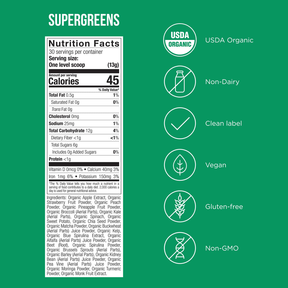 Possible SuperGreens scoop and measuring scene suggests easy daily portions