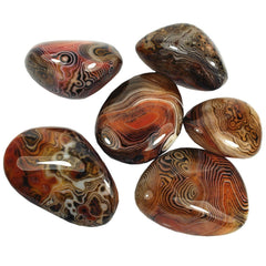 Pounique banded lace agate handheld stone for relaxation