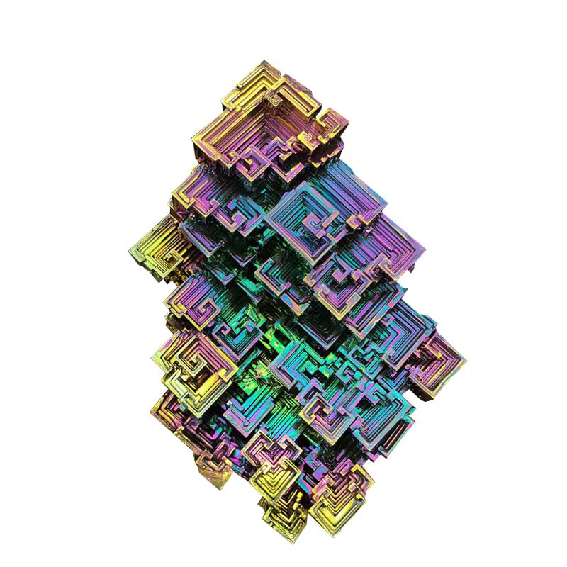 Pounique Bismuth Crystal irregular shape with iridescent colors, ideal for display and meditation.